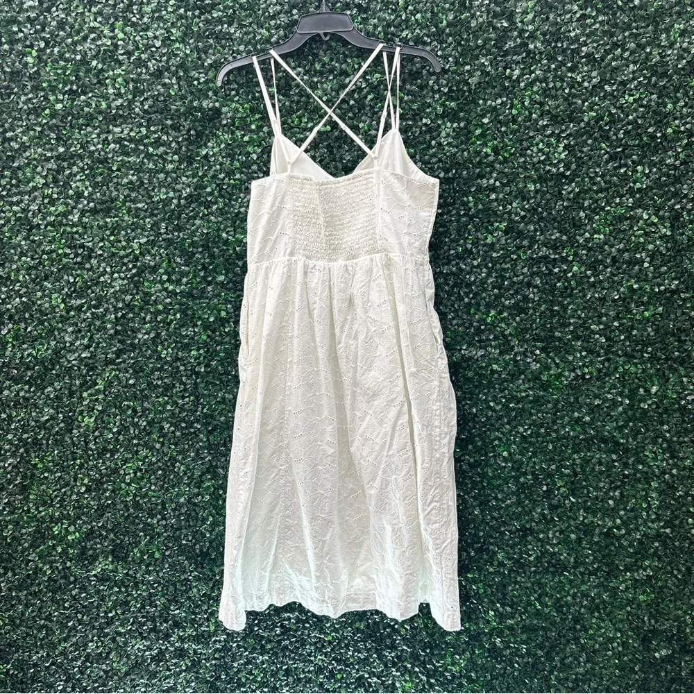 A New Day Floral Cut Out White Midi Dress